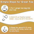 Ginger Tea Bags, 50 Teabags, 2g/bag - Premium Ginger Root Tea Bag - Warm & Spicy - Non-GMO - Caffeine-free - Support Digestion & Boost Immunity