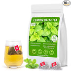 Lemon Balm Tea, 100% Pure & Natural Lemon Balm Leaves Herbal Tea Bags, Promotes Relaxation & Aid In Digestion, Caffeine Free, Non-GMO, Additives Free (1 Pack/50 Bags)