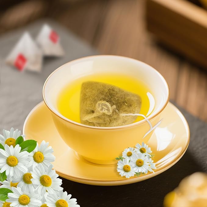 Chamomile Tea Bags, 100% Pure and Natural Chamomile Flower Herbal Tea, Caffeine Free Promote Relaxation & Support Digestion (1 Pack/50 Bags)