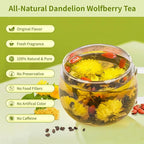 Dandelion Wolfberry Tea Organic, Natural Kidneys & Liver Health Dandelion Root Tea with Dandelion, Chrysanthemum, Wolfberry, Cassia Seed, Licorice, Orange Peel, Gardenia (3 Pack/36 Bags)