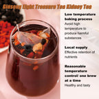 Ginseng Eight Treasures Tea, Turmeric Kidney Tea Formula Ginseng Eight Treasures, 10g*20Pcs Red Date Wolfberry Mulberry Herbal Teabag for Men & Women